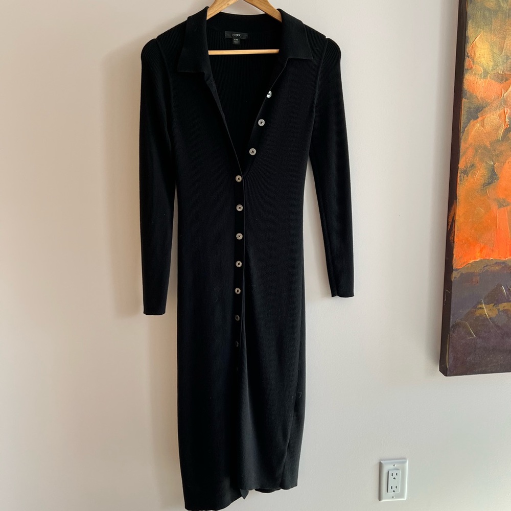 J. Crew button down ribbed midi dress XS